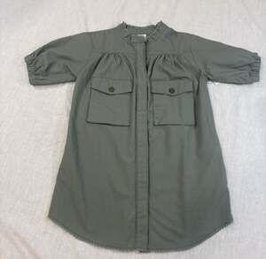 Stem Girls Size 6 Olive Green Shirt Dress